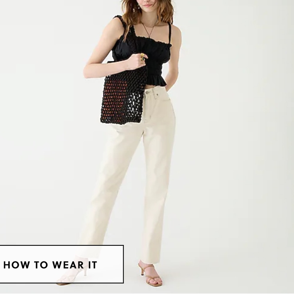 J.Crew High rise full length 90s classic straight jean in ecru